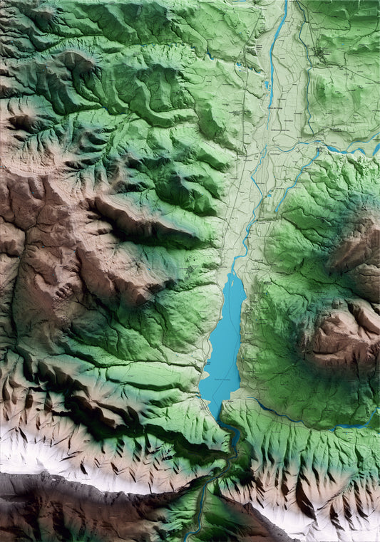 Mapa artístico del relieve de Castell de Mur, al Pallars Jussà, con 15 km de entorno y base topográfica ICGC