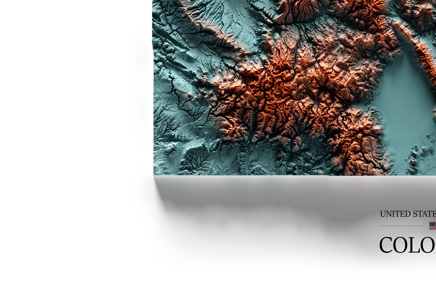 COLORADO. Mapa de relieve con contraste.