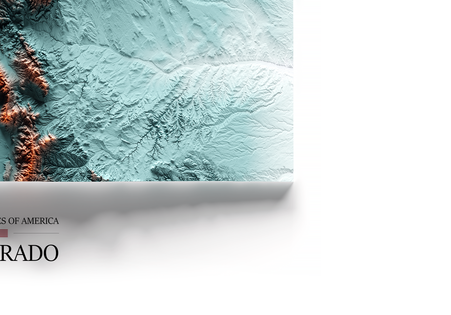 COLORADO. Mapa de relieve con contraste.