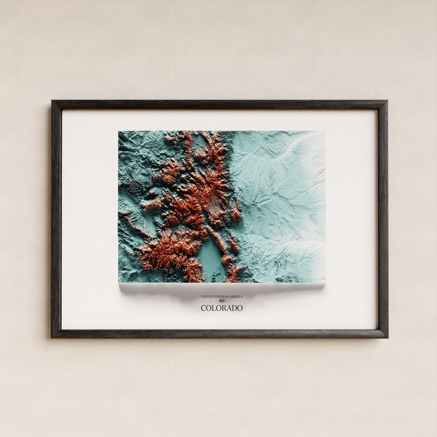 COLORADO. Mapa de relieve con contraste.