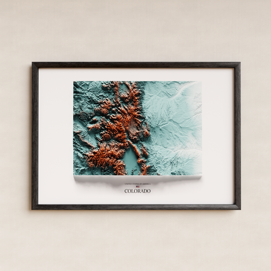 COLORADO. Mapa de relieve con contraste.
