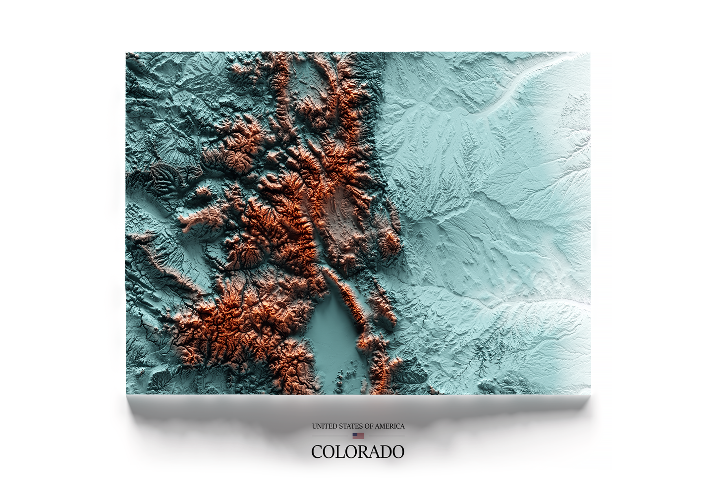 COLORADO. Mapa de relieve con contraste.