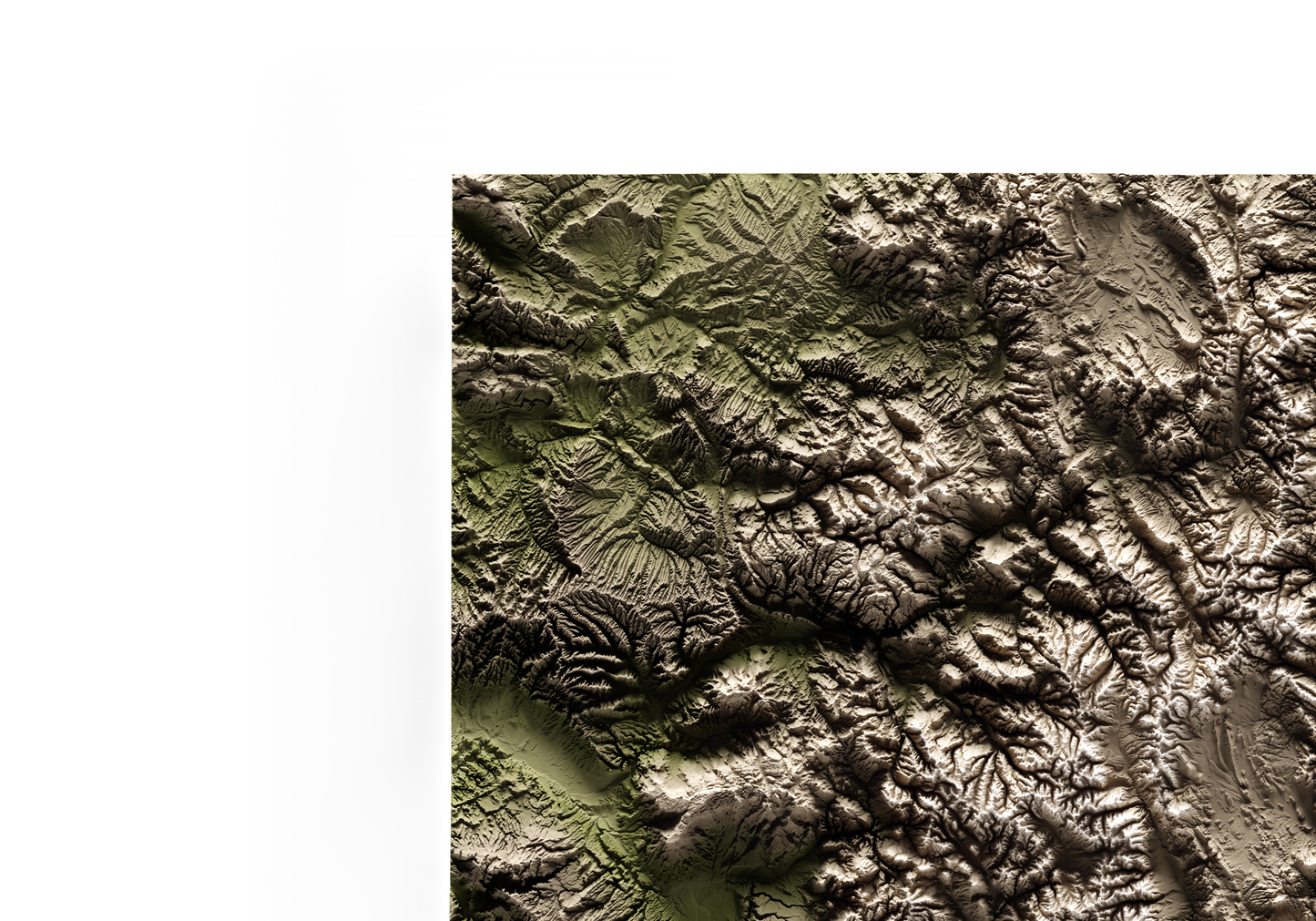 COLORADO. Mapa de relieve en colores terrosos.