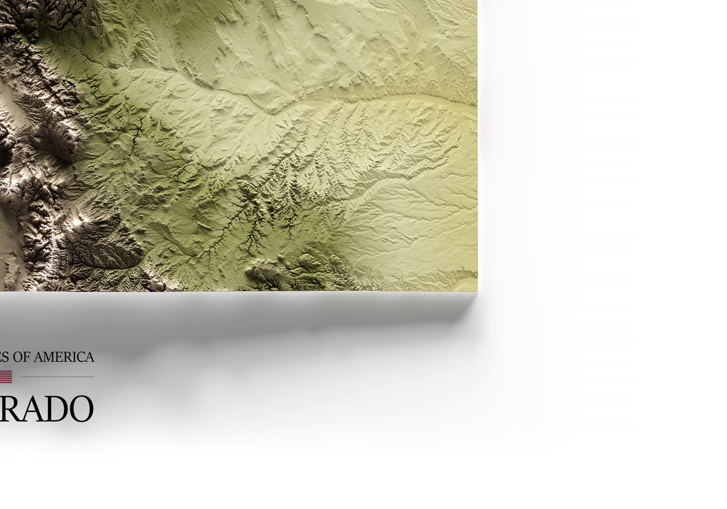 COLORADO. Mapa de relieve en colores terrosos.