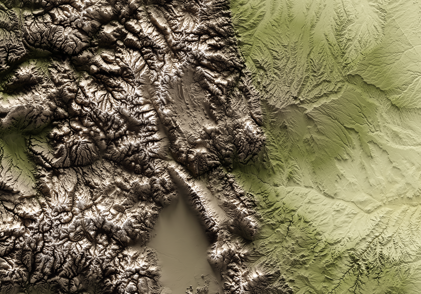 COLORADO. Mapa de relieve en colores terrosos.