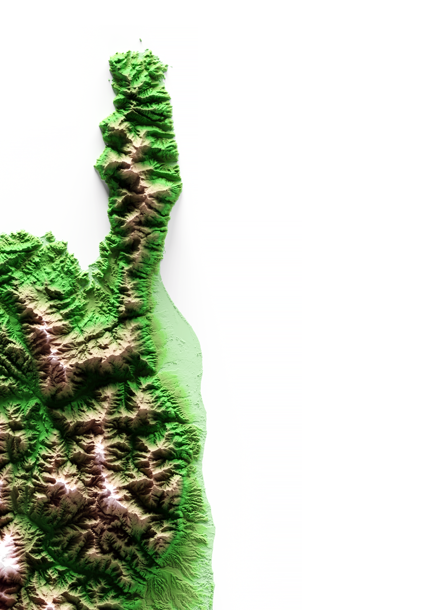 CORCEGA. Mapa de relieve clásico.