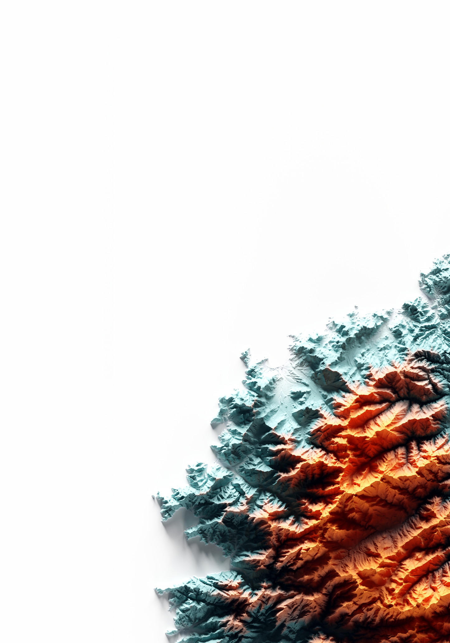 CORCEGA. Mapa de relieve con contraste.