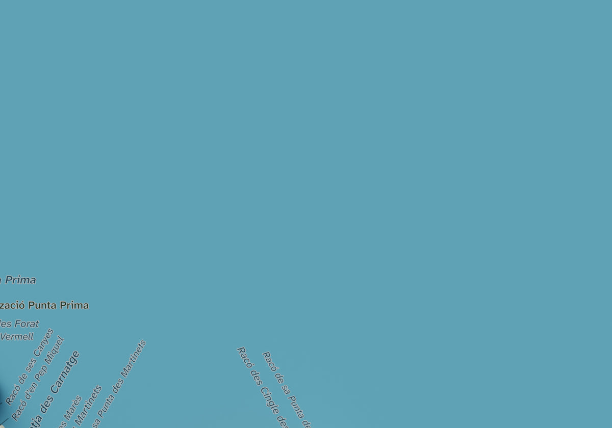 Edición octubre 2026 · Mapa topográfico de Formentera, Cartográfico, 21 × 30 cm: detalle de la costa noreste.