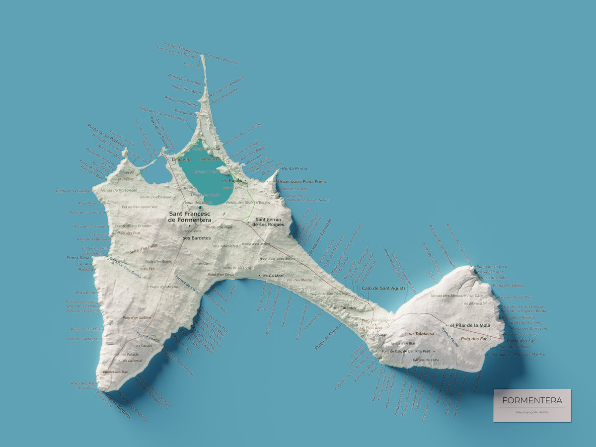 Edición octubre 2026 · Mapa topográfico de Formentera, Cartográfico, 30 × 40 cm: mapa completo.