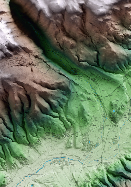 Mapa artístico del relieve de Guils de Cerdanya, a la Cerdanya, con 15 km de entorno y base topográfica ICGC