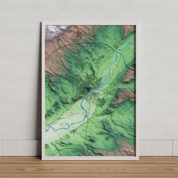 LLEIDA. Mapa artístico del relieve local.