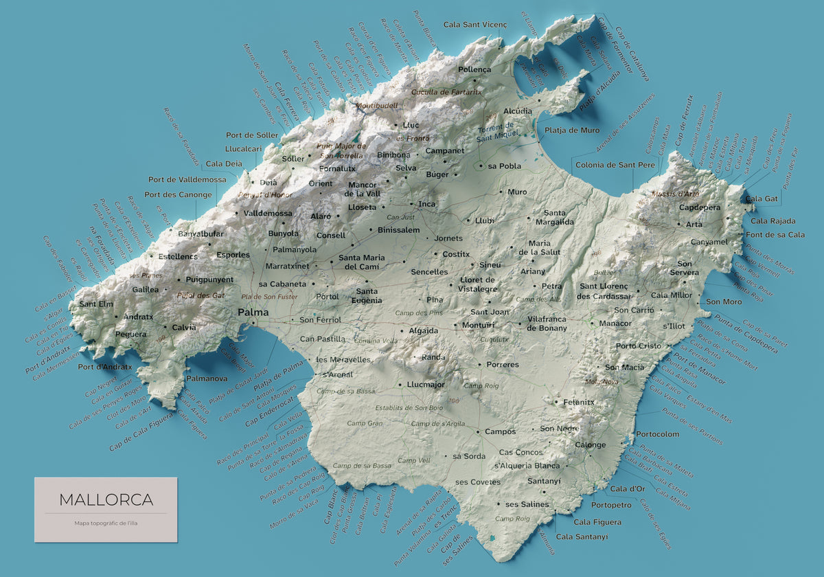 Edición octubre 2026 · Mapa topográfico de Mallorca, Cartográfico, 21 × 30 cm: mapa completo.