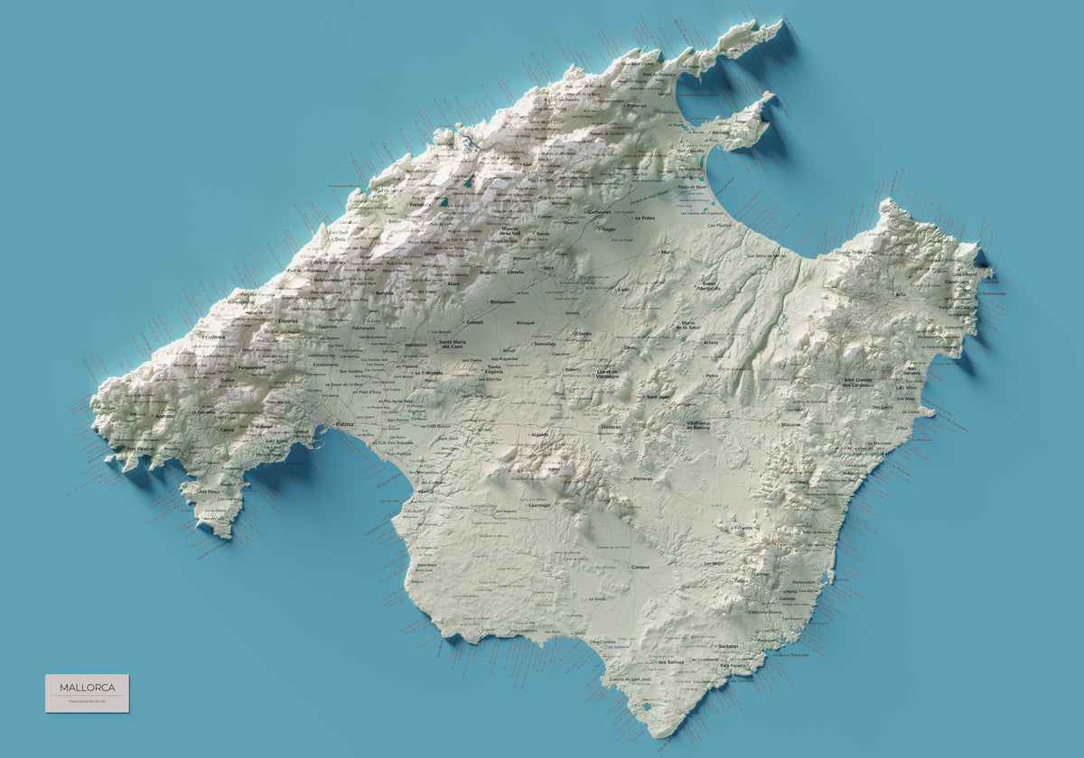 Edición octubre 2026 · Mapa topográfico de Mallorca, Cartográfico, 70 × 100 cm: mapa completo.