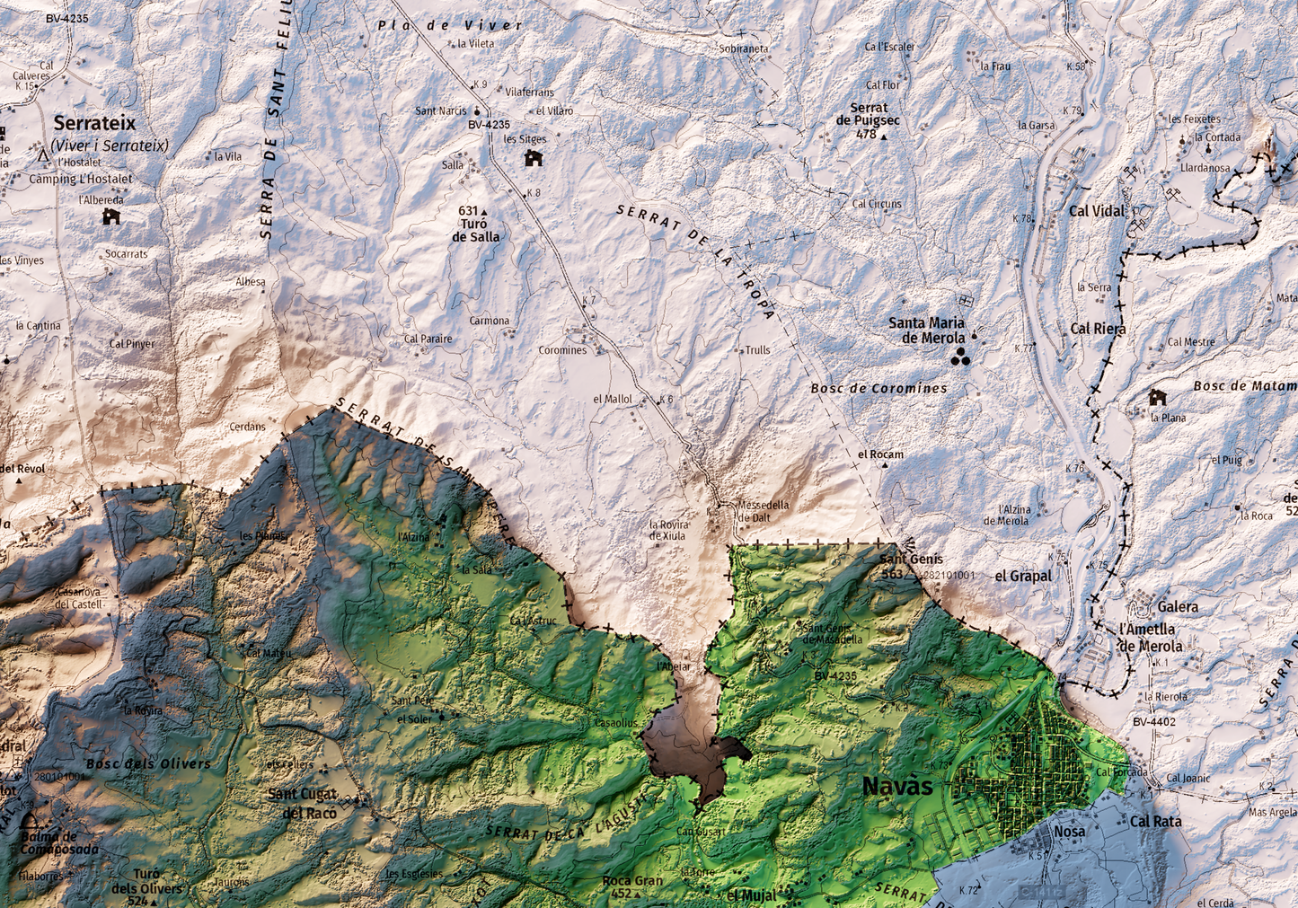 NAVÀS. Mapa topográfico.