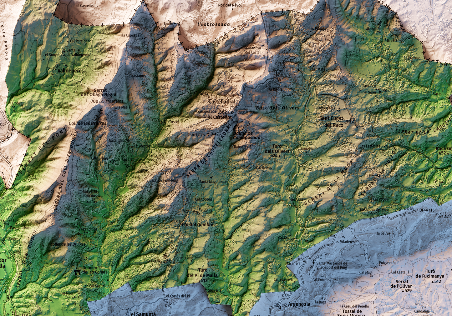 NAVÀS. Mapa topográfico.