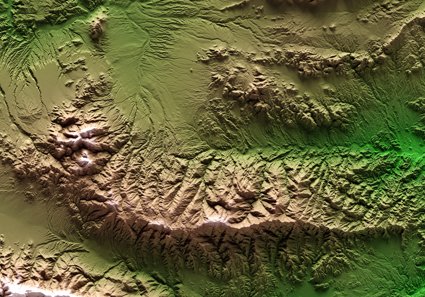 SIERRA NEVADA. Mapa de relieve clásico.