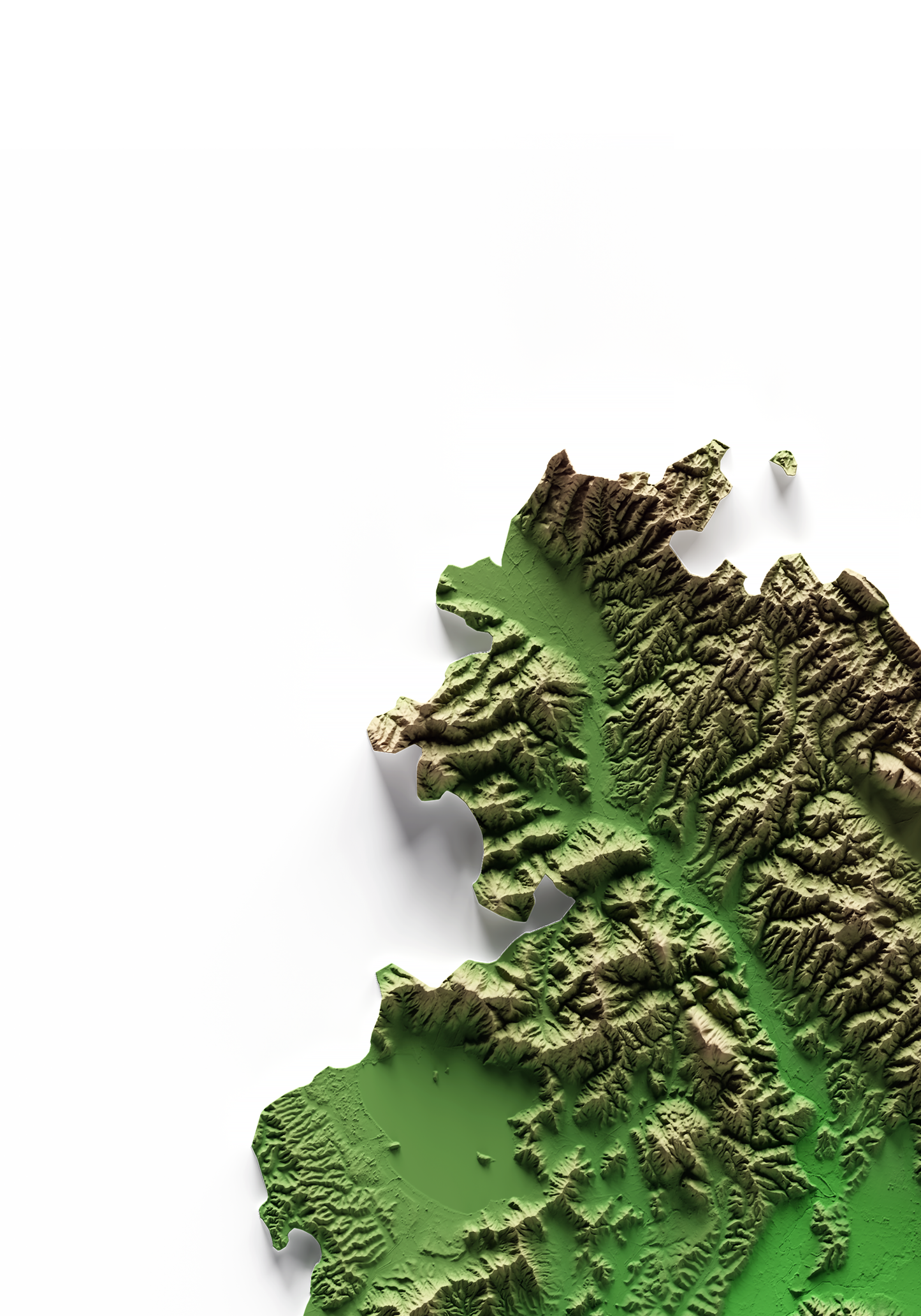 UMBRÍA. Mapa de relieve clásico.