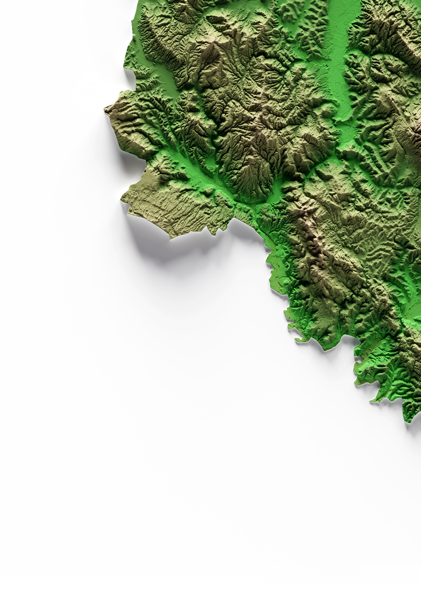 UMBRÍA. Mapa de relieve clásico.