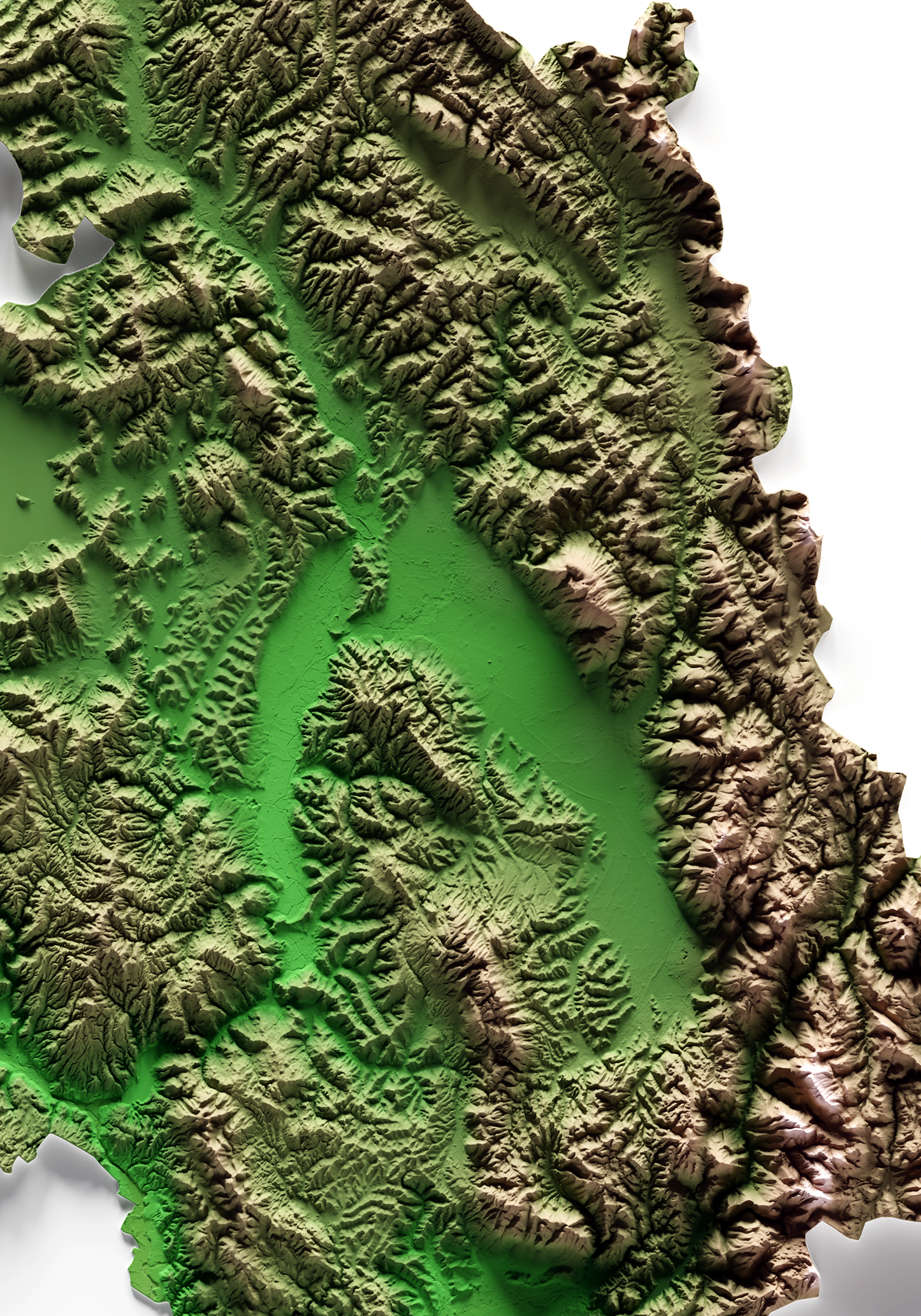 UMBRÍA. Mapa de relieve clásico.
