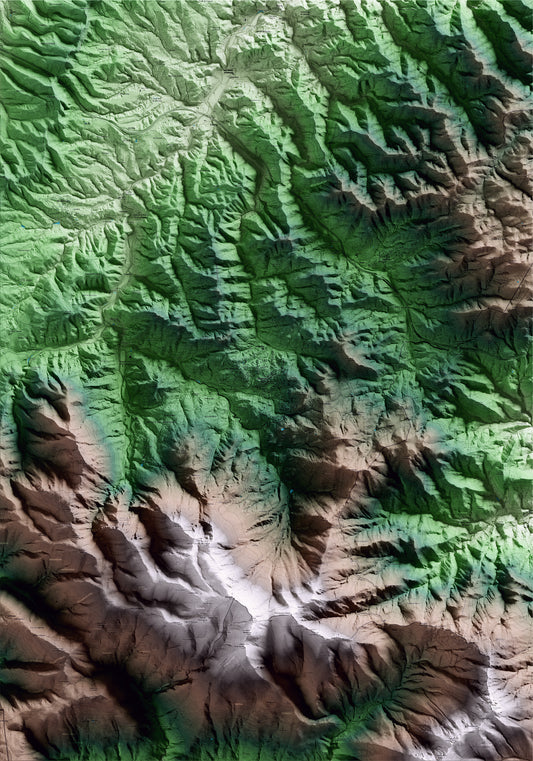 Mapa artístico del relieve de Viladrau, a Osona, con 15 km de entorno y base topográfica ICGC