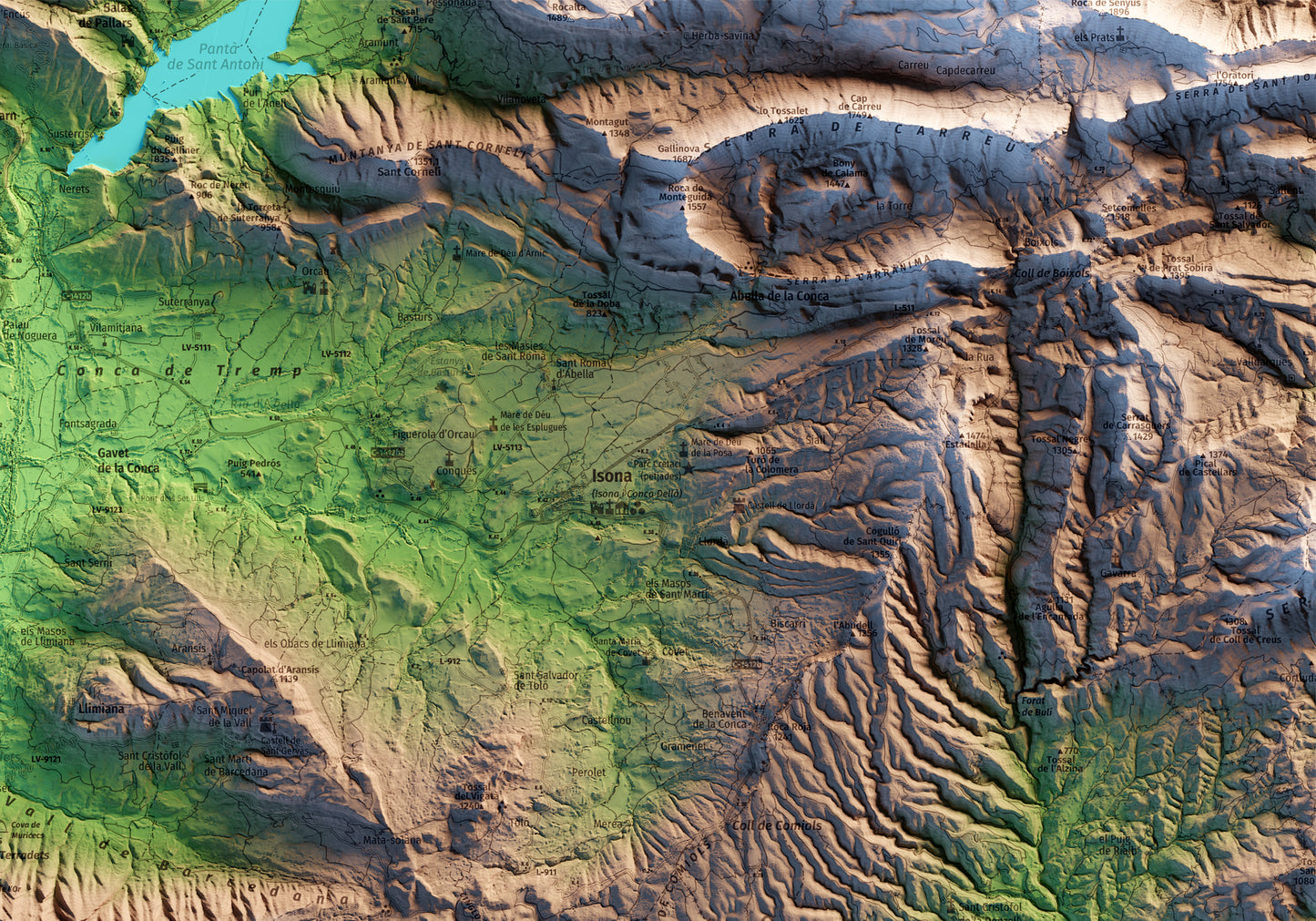 MONTSEC. Mapa topográfico.