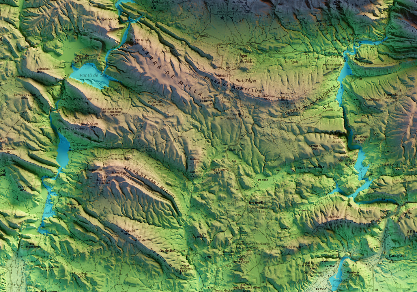 MONTSEC. Mapa topográfico.