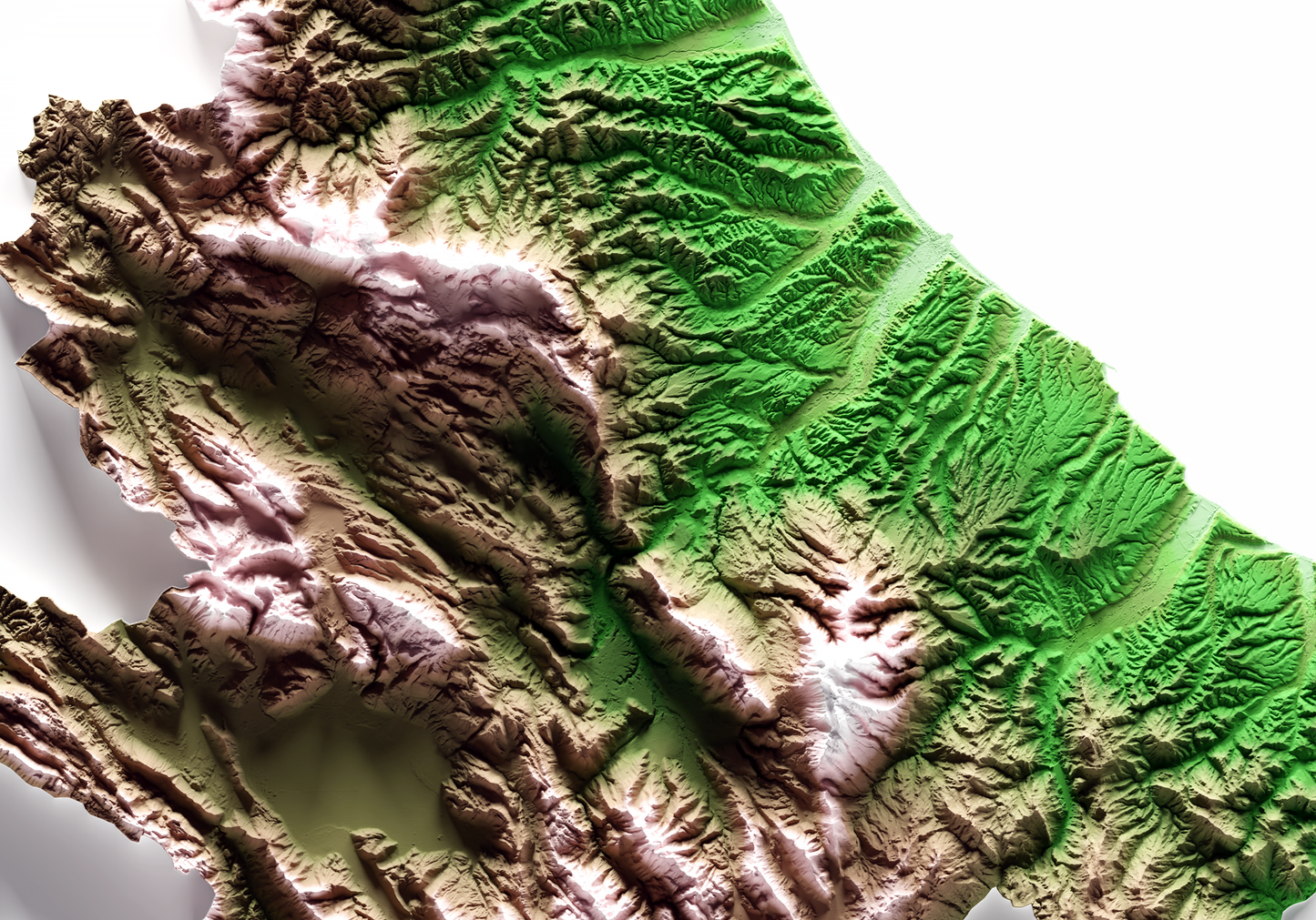 ABRUZZO. Mapa de relieve clásico.