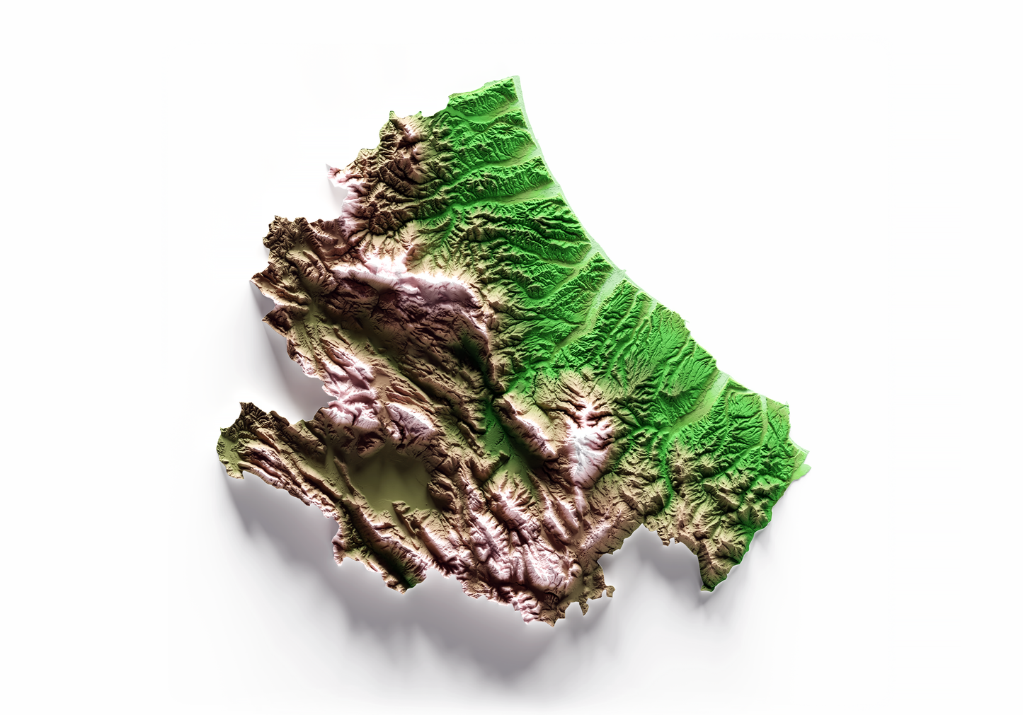 ABRUZZO. Mapa de relieve clásico.