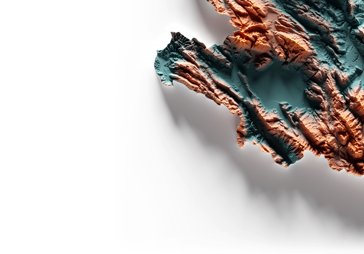 ABRUZZO. Mapa de relieve con contraste.