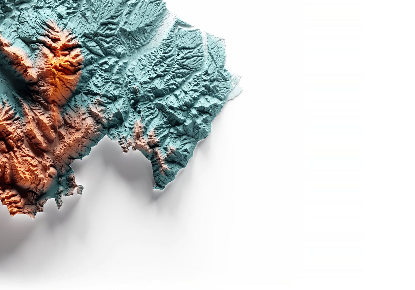 ABRUZZO. Mapa de relieve con contraste.