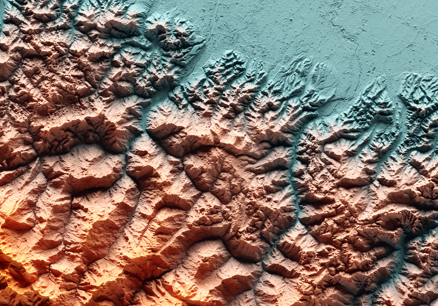 ALPES APUANOS. Mapa de relieve con contraste.