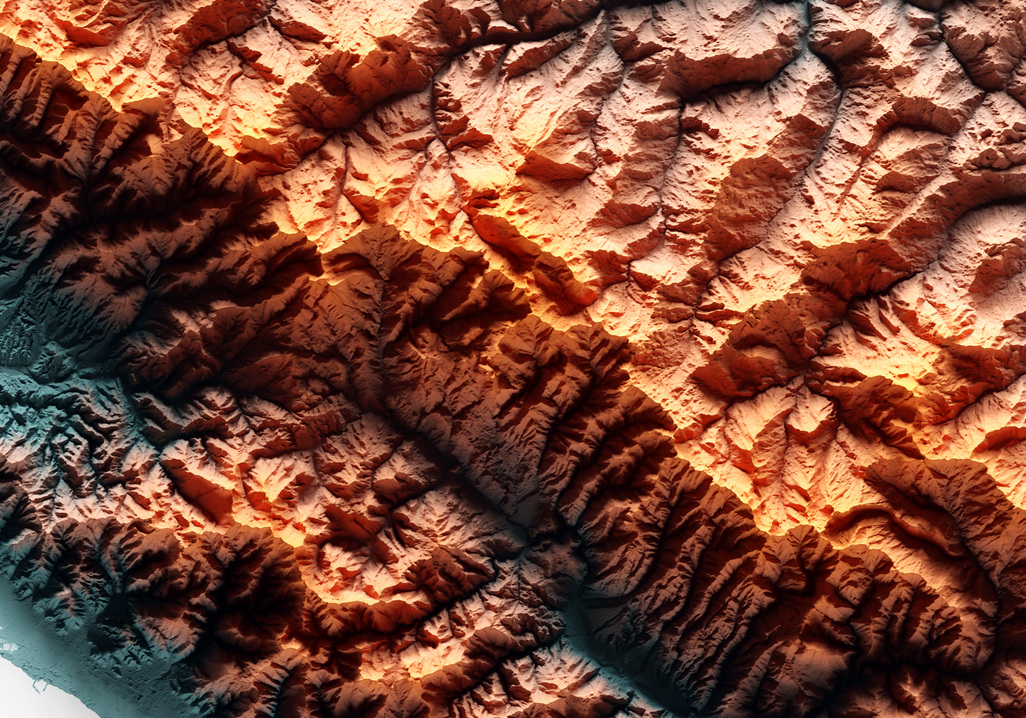 ALPES APUANOS. Mapa de relieve con contraste.