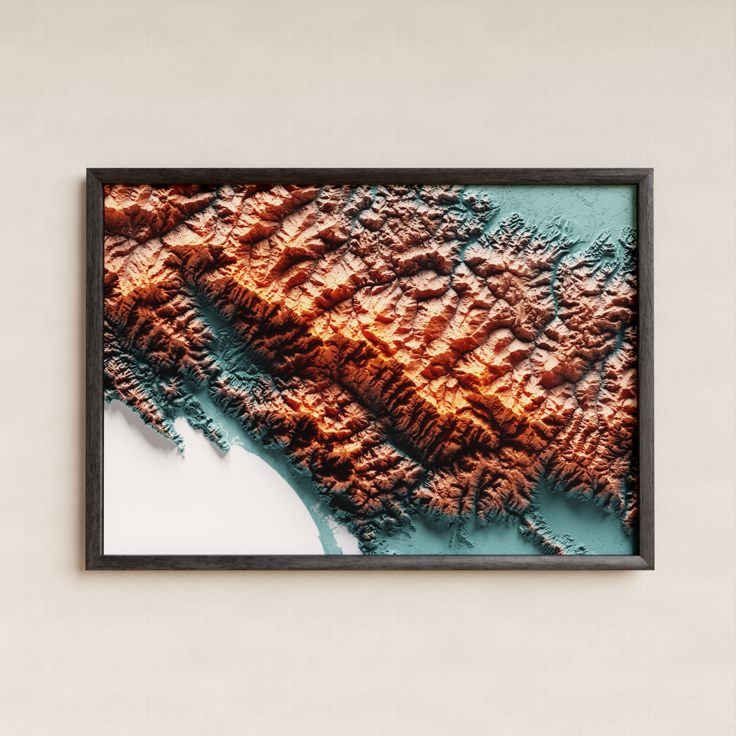 ALPES APUANOS. Mapa de relieve con contraste.