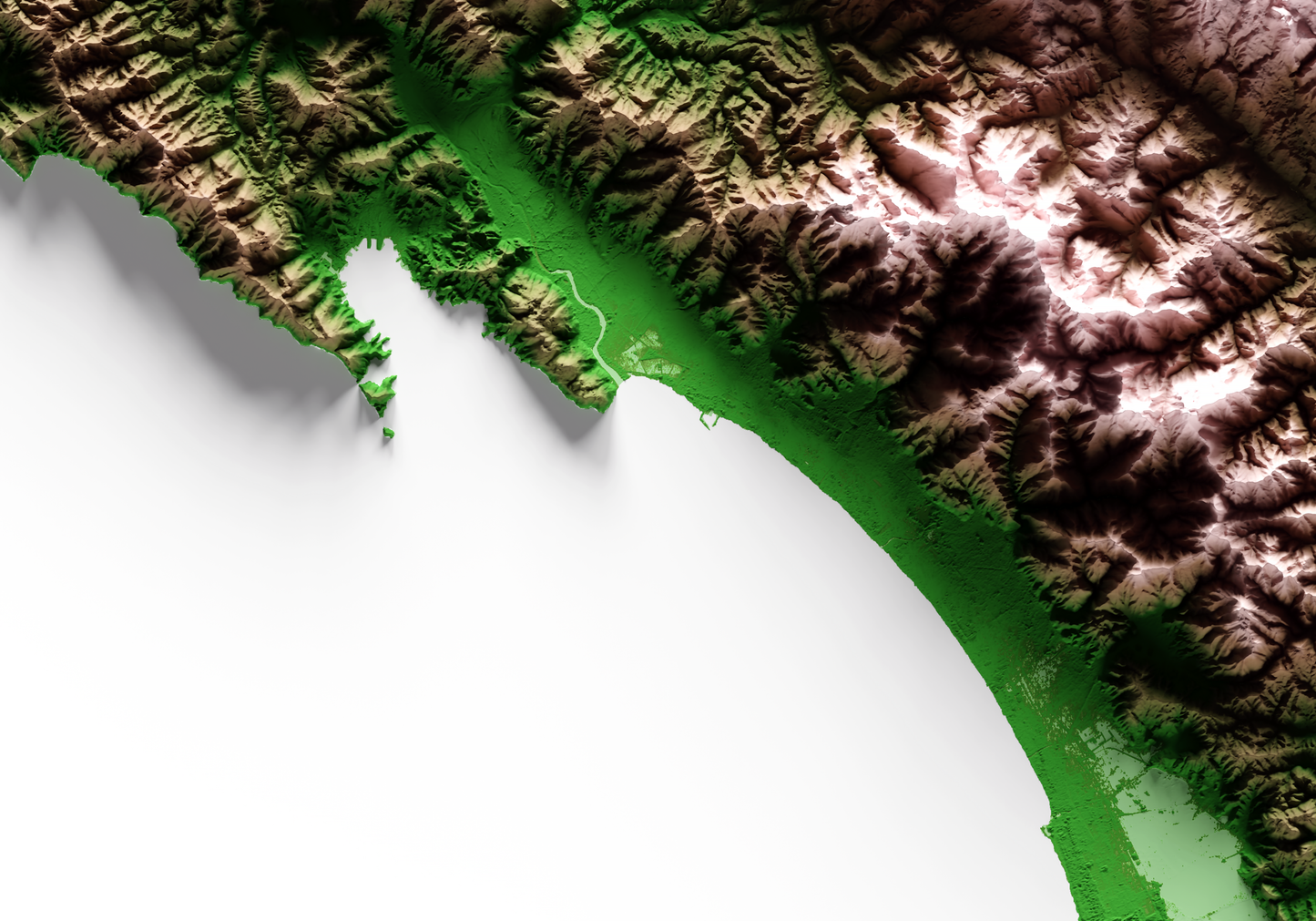 ALPES APUANOS. Mapa de relieve clásico.