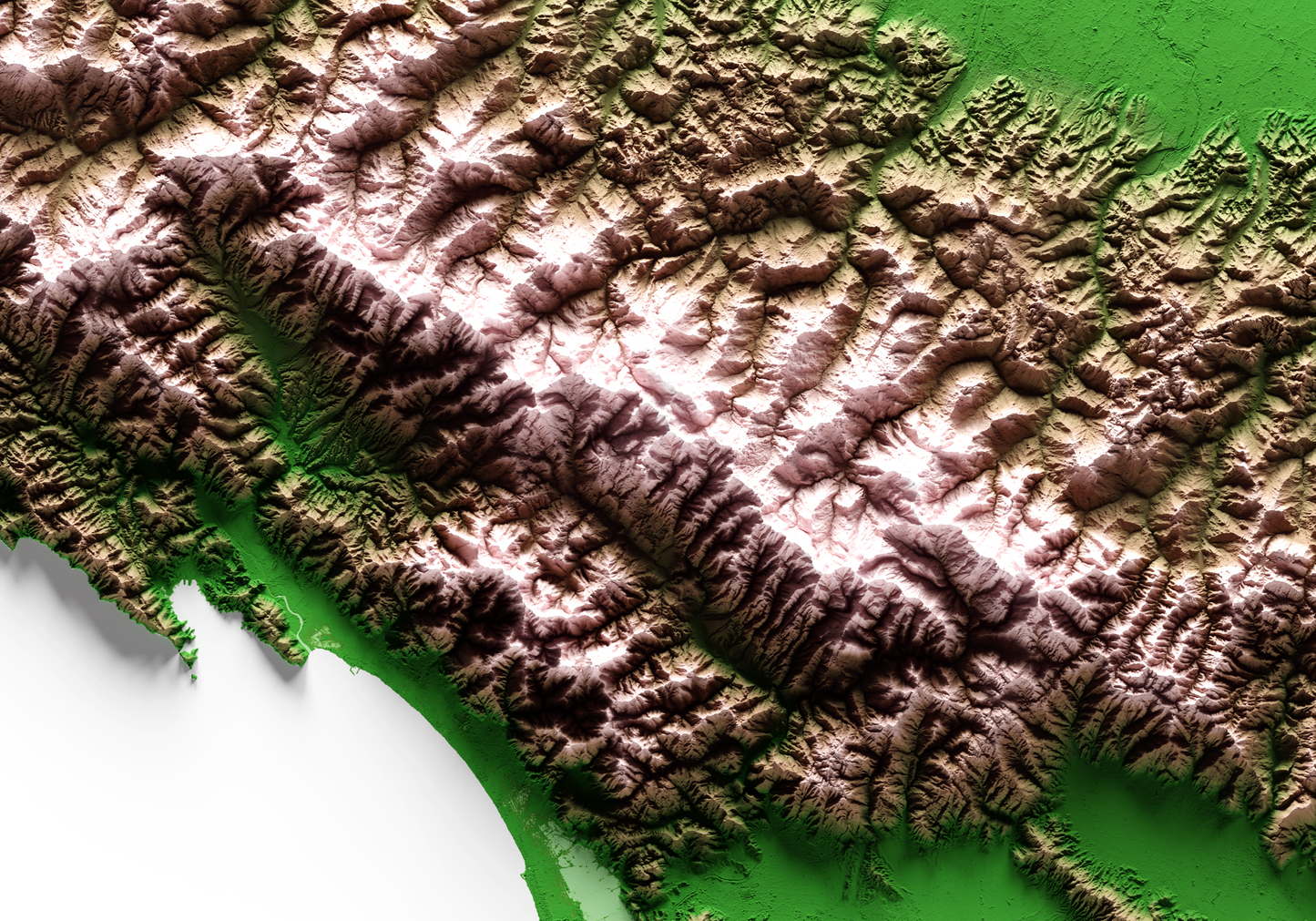 ALPES APUANOS. Mapa de relieve clásico.