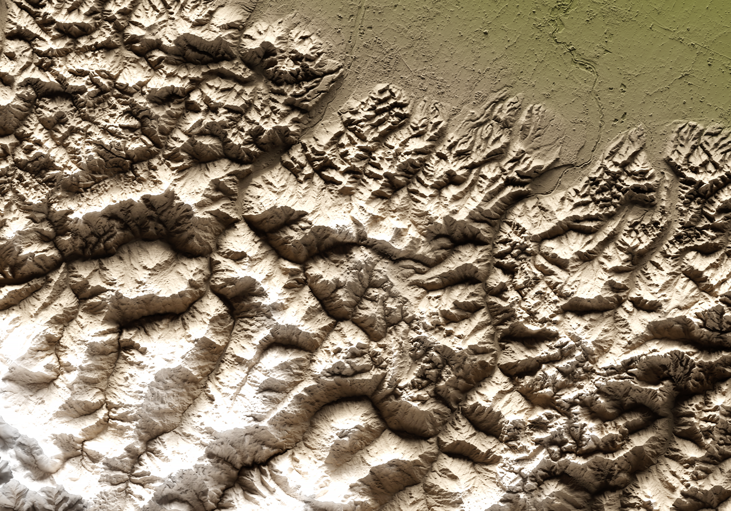 ALPES APUANOS. Mapa de relieve en colores terrosos.