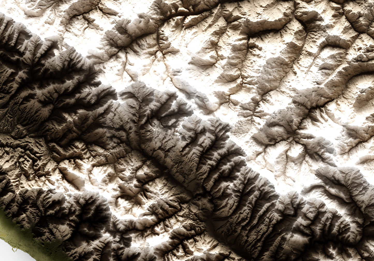 ALPES APUANOS. Mapa de relieve en colores terrosos.