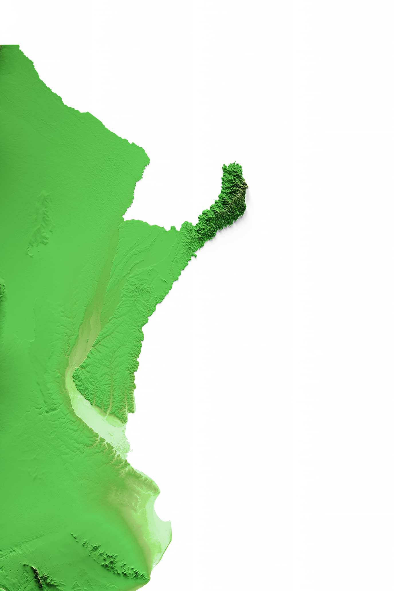 ARGENTINA. Mapa de relieve clásico.