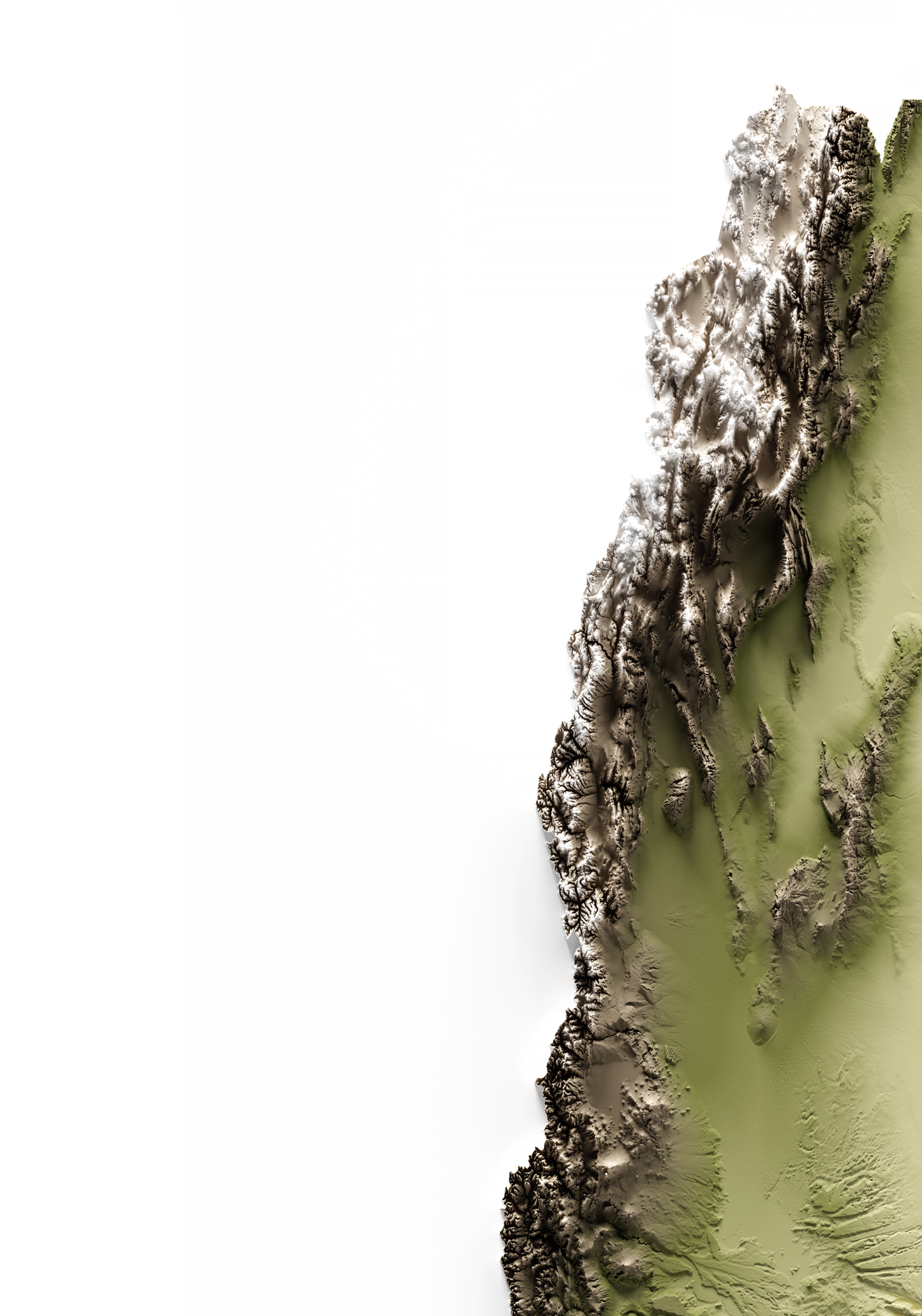 ARGENTINA. Mapa de relieve en colores terrosos.