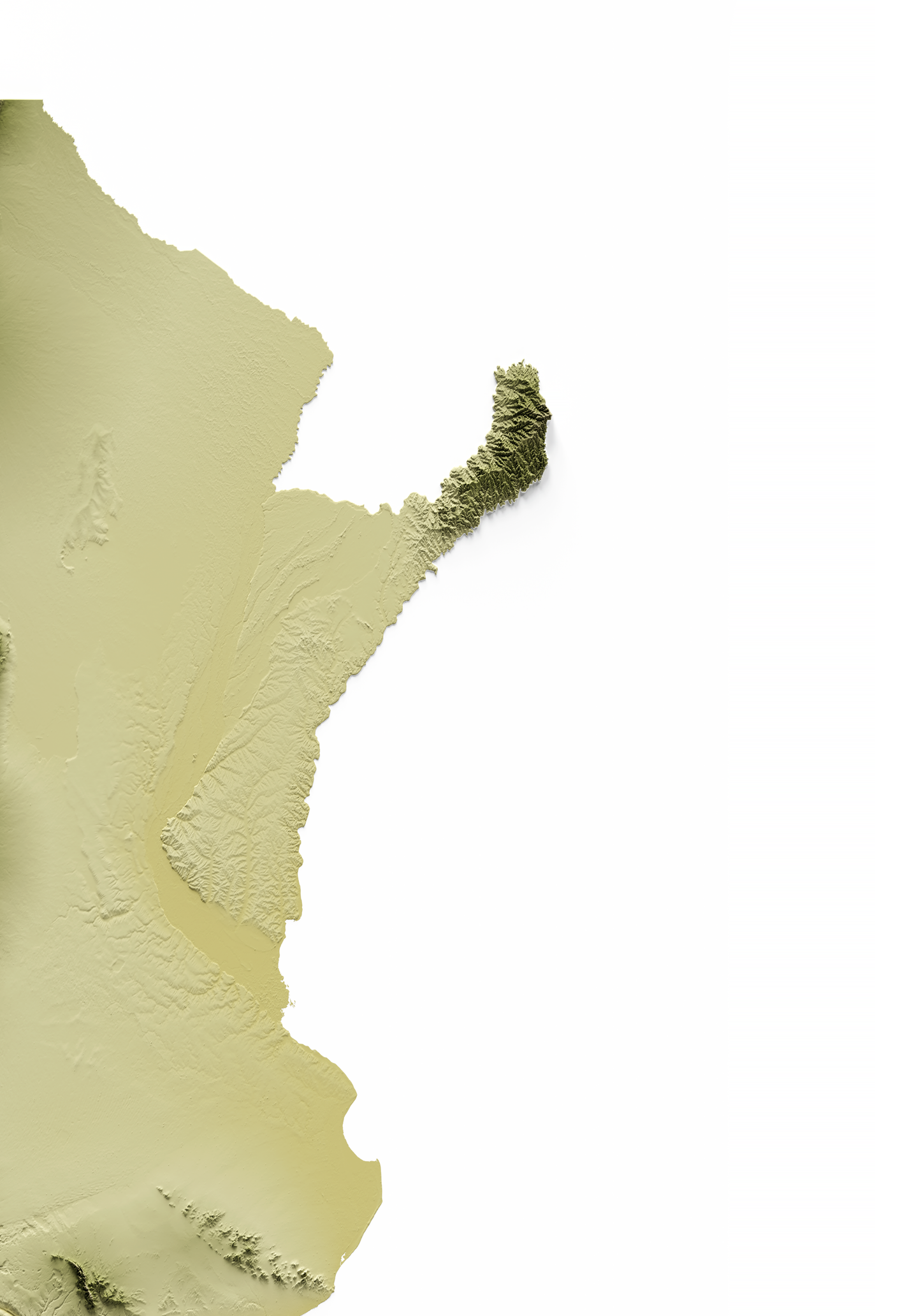 ARGENTINA. Mapa de relieve en colores terrosos.