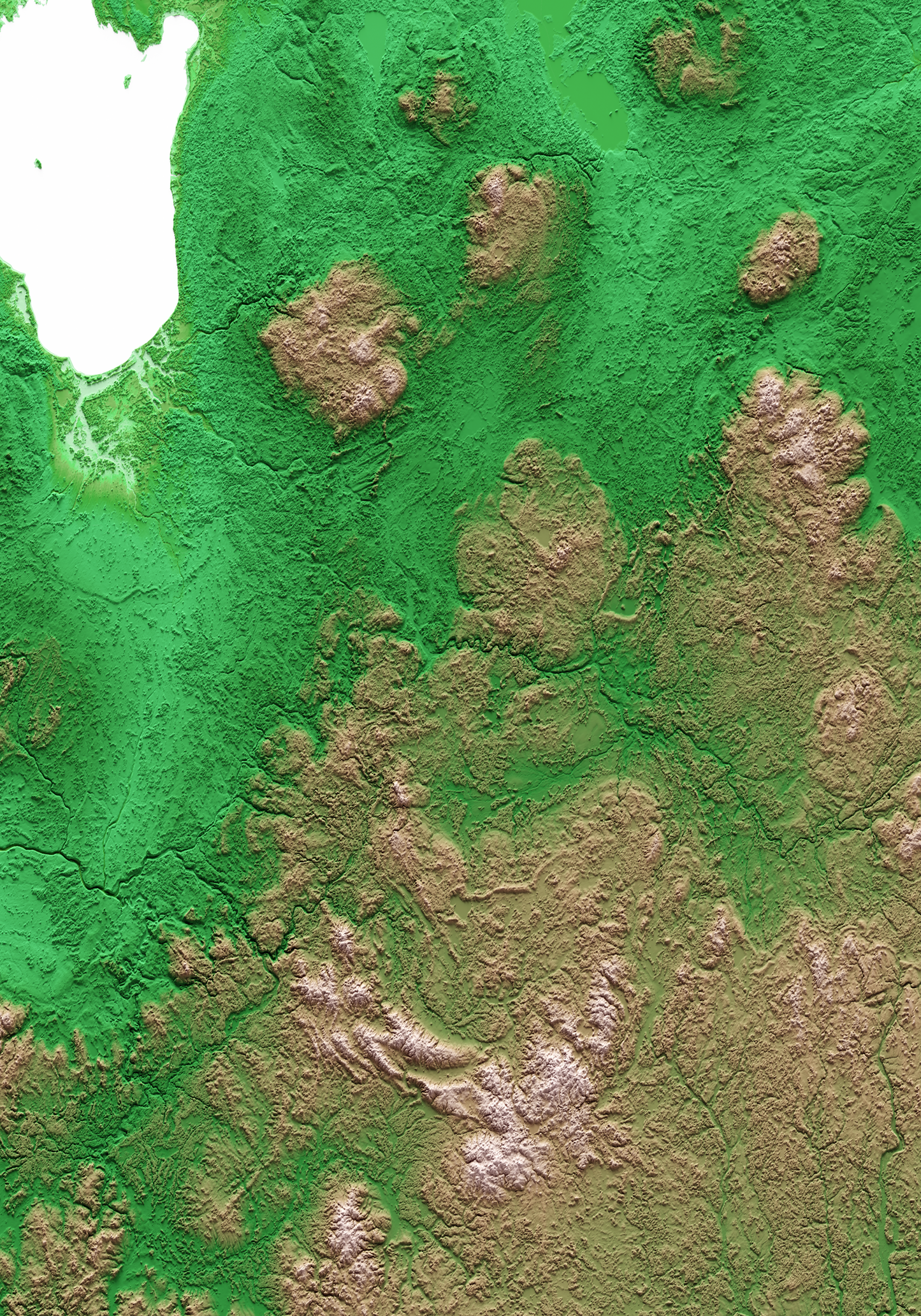 MAR BÁLTICO. Mapa de relieve clásico.