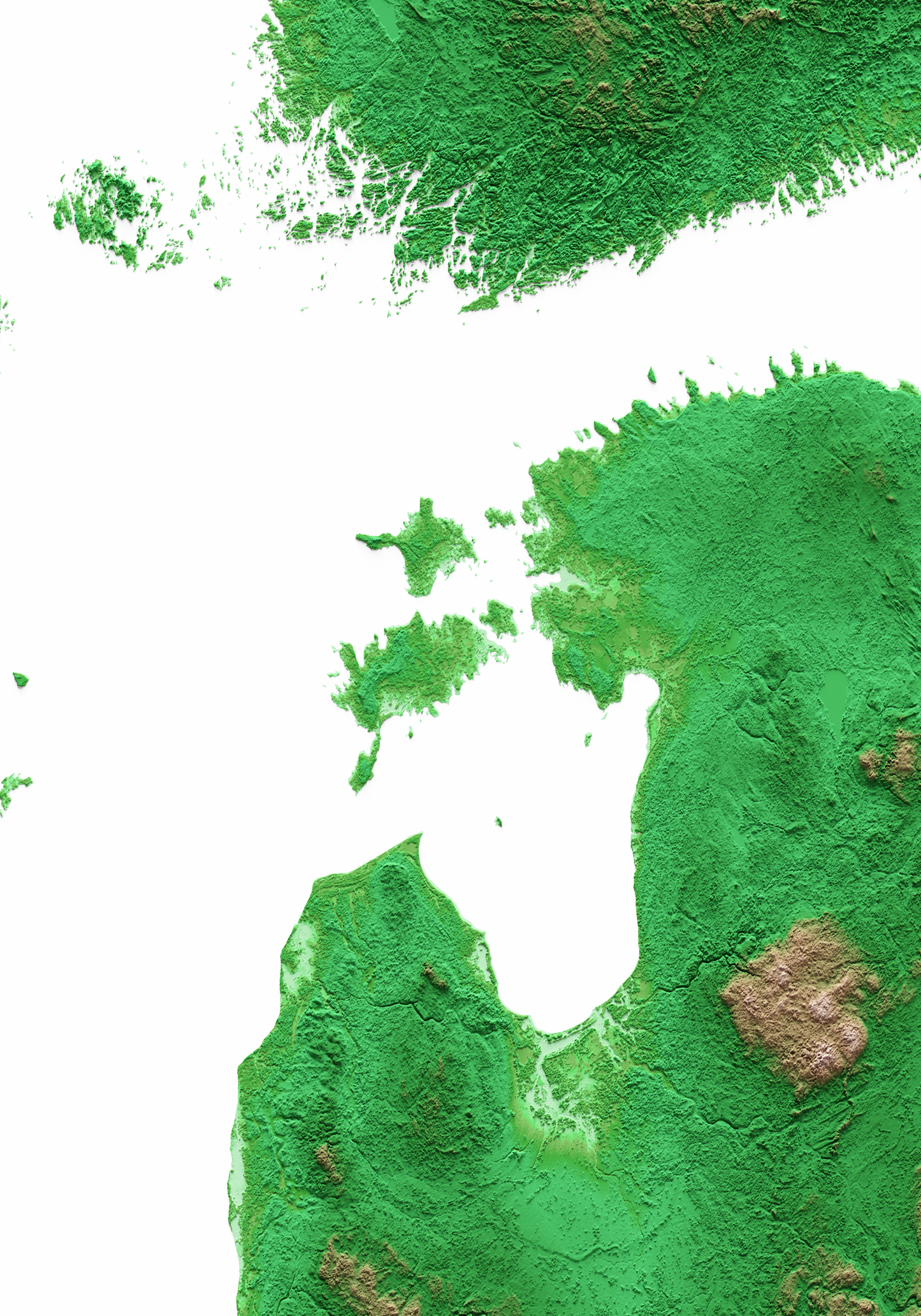 MAR BÁLTICO. Mapa de relieve clásico.