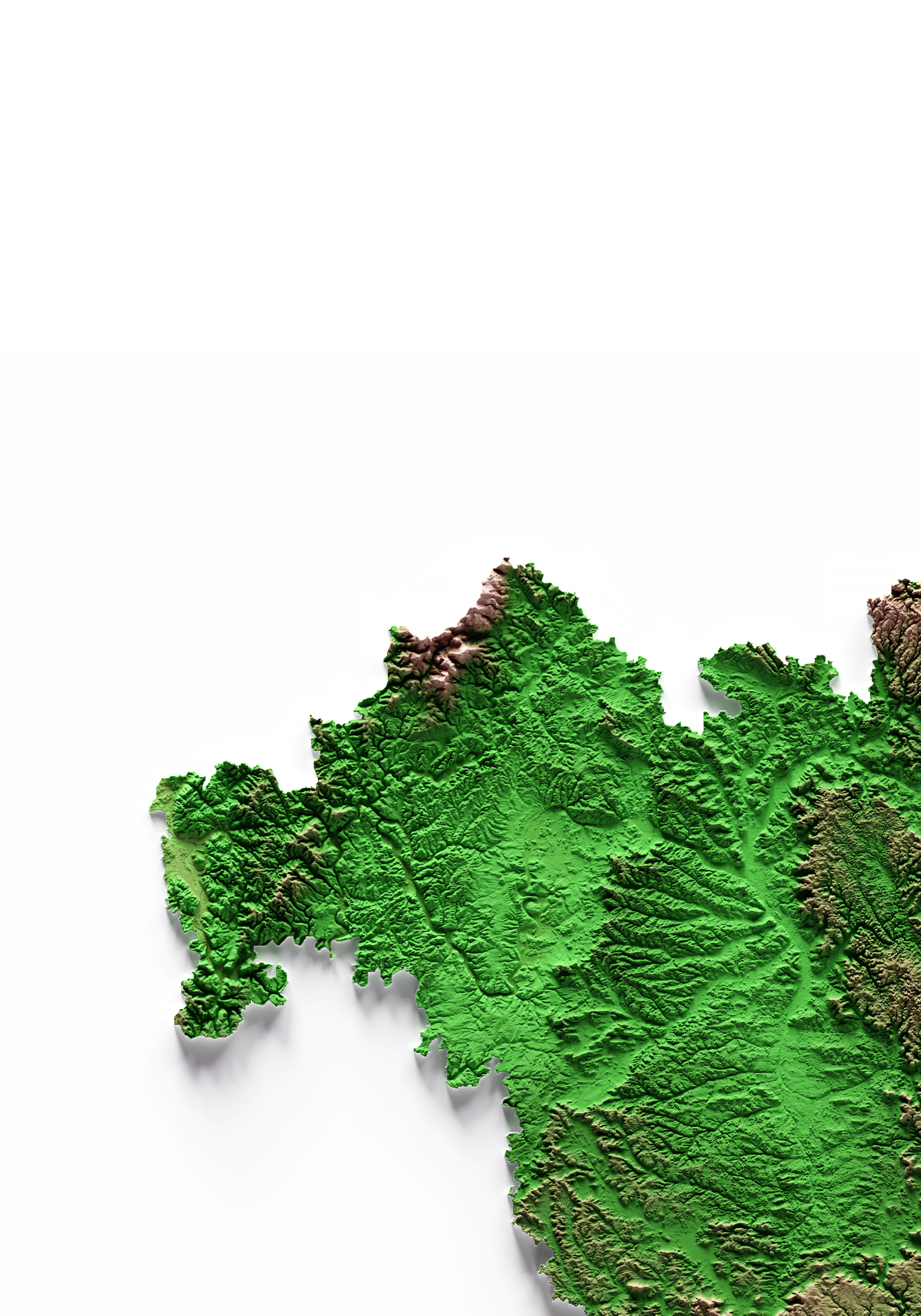 BAVIERA. Mapa de relieve clásico.