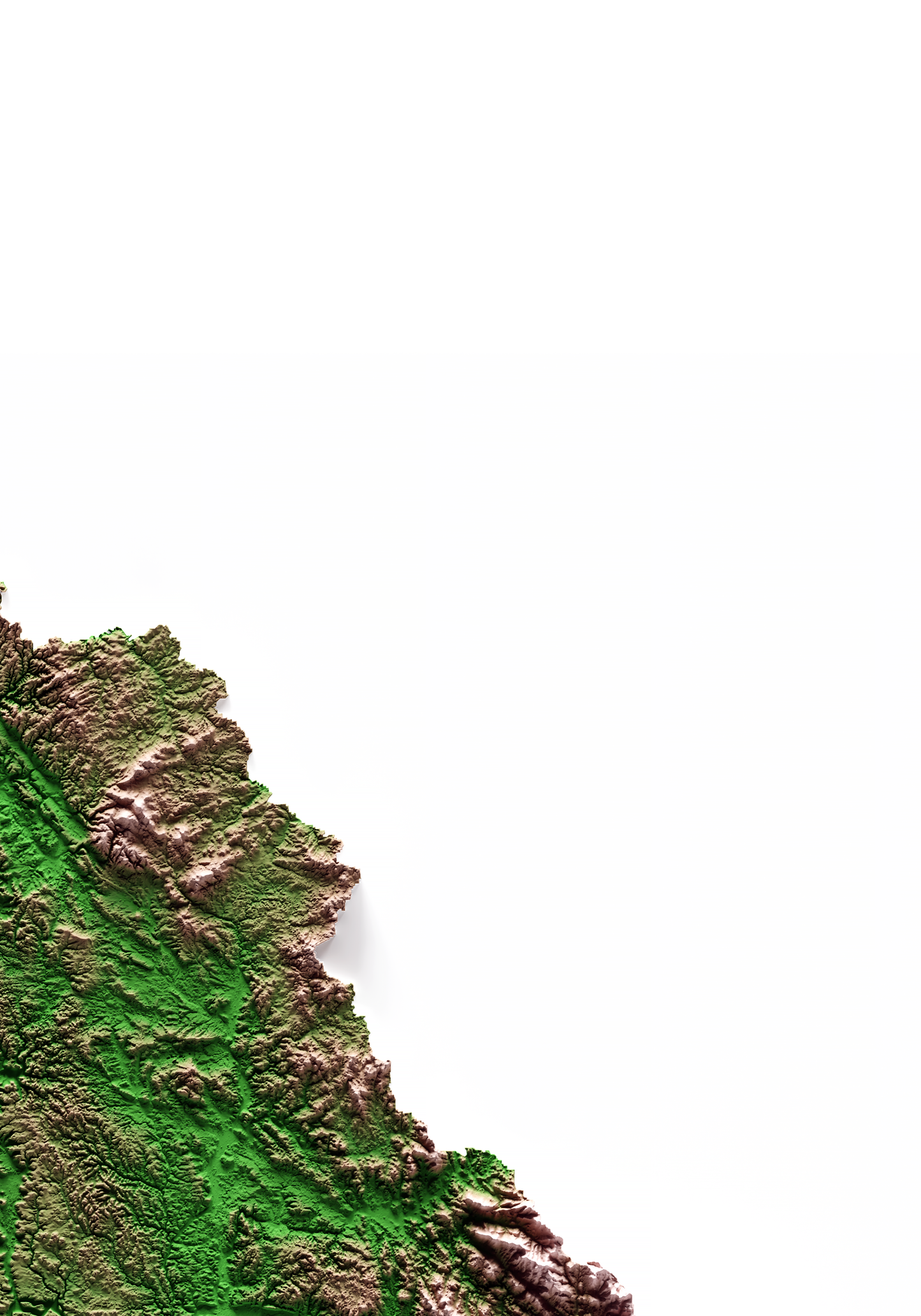 BAVIERA. Mapa de relieve clásico.