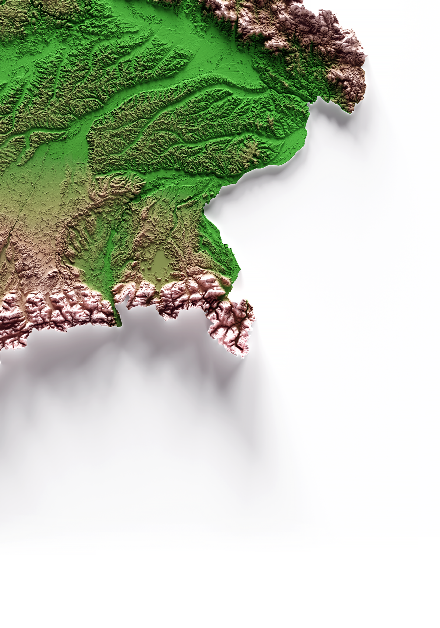 BAVIERA. Mapa de relieve clásico.