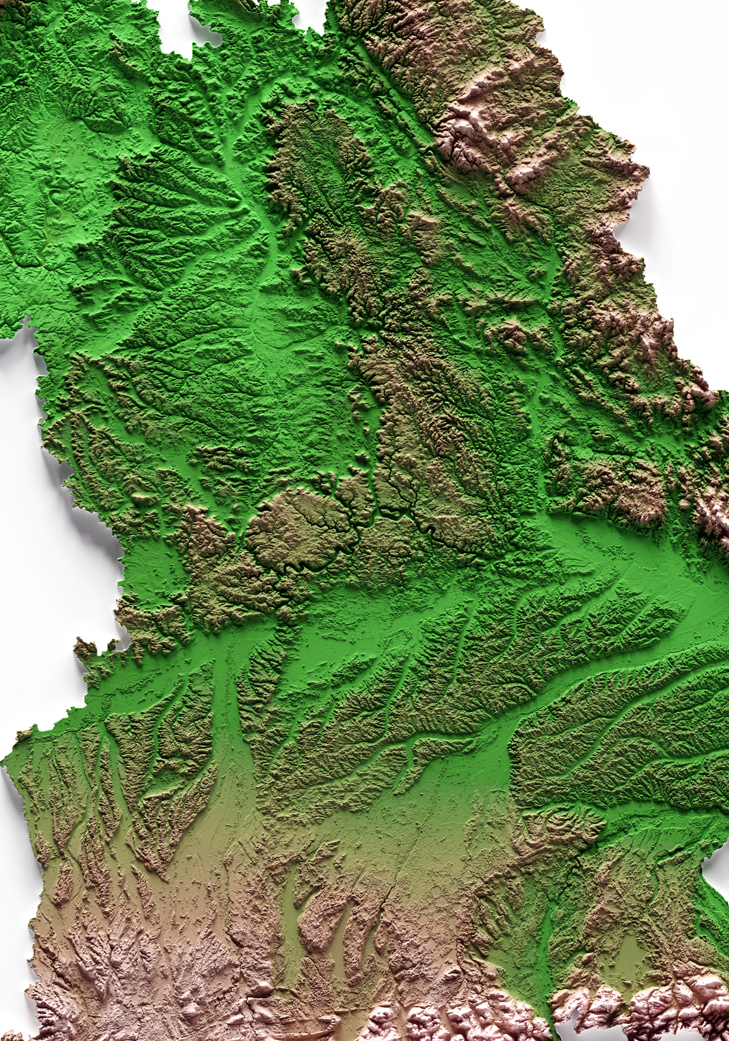 BAVIERA. Mapa de relieve clásico.