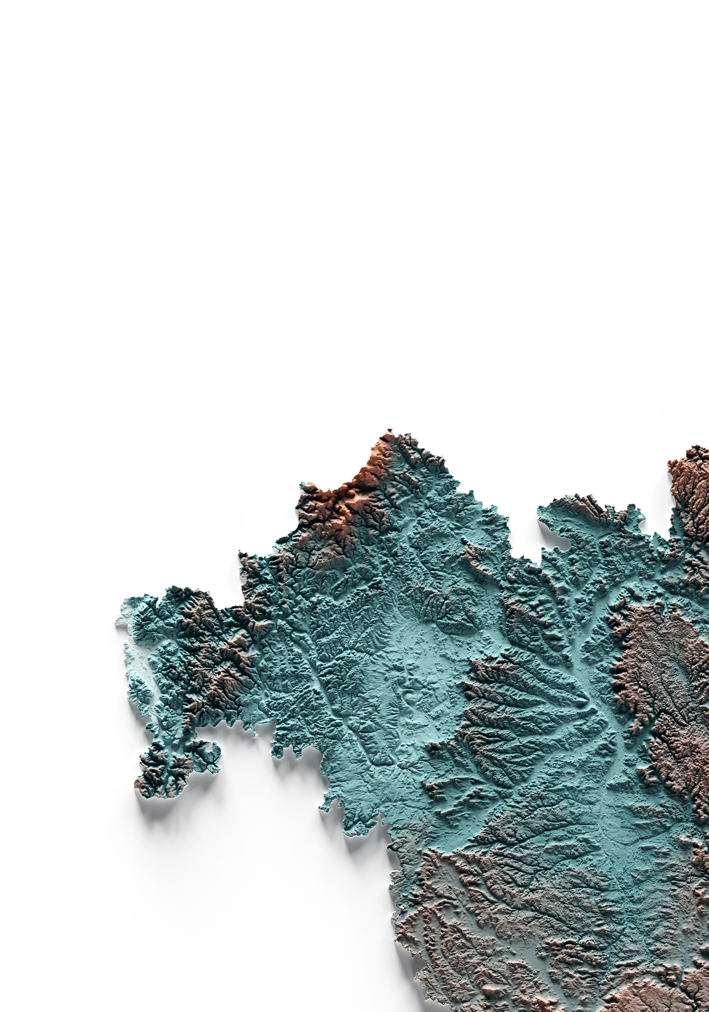 BAVIERA. Mapa de relieve con contraste.