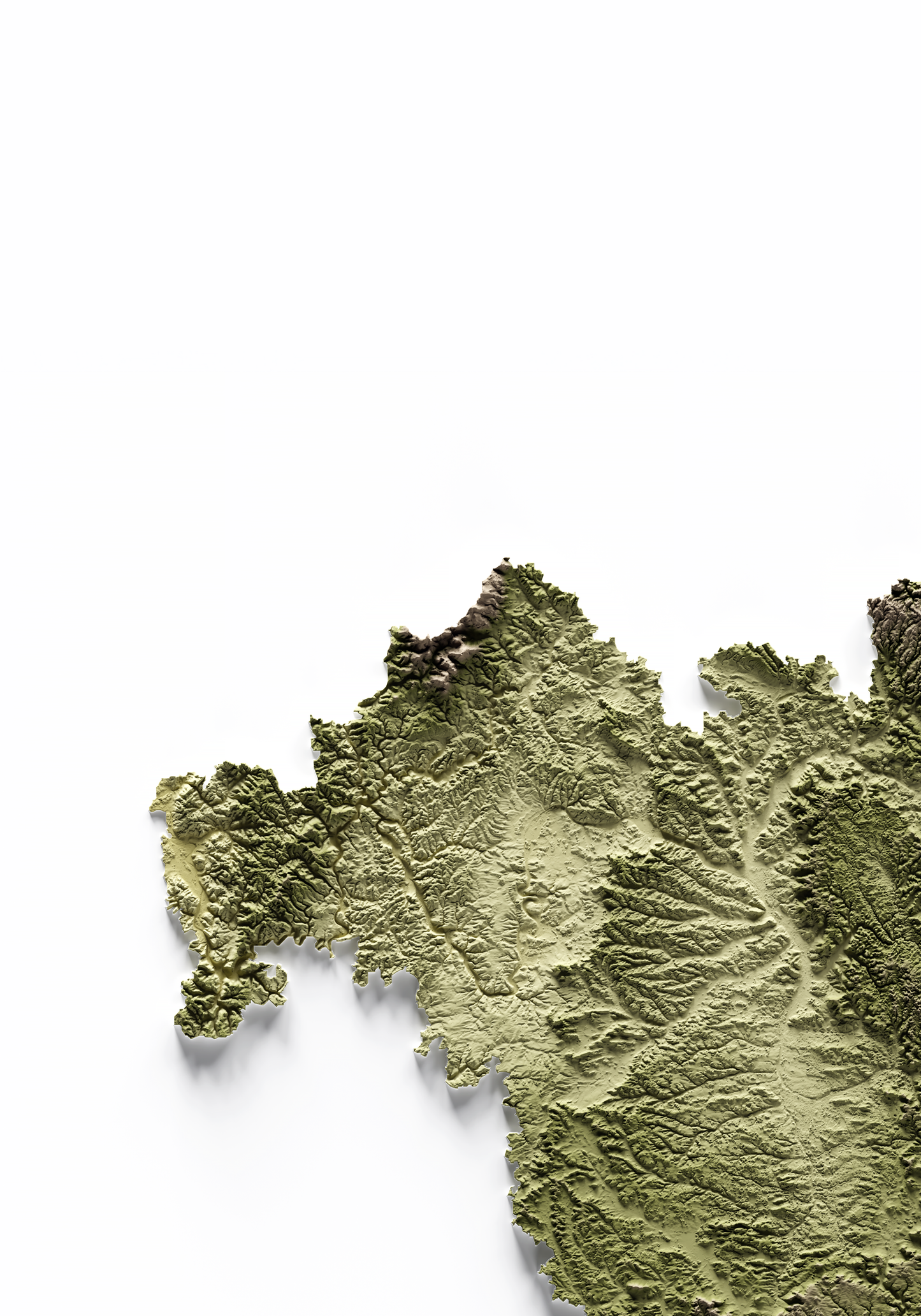 BAVIERA. Mapa de relieve en colores terrosos.