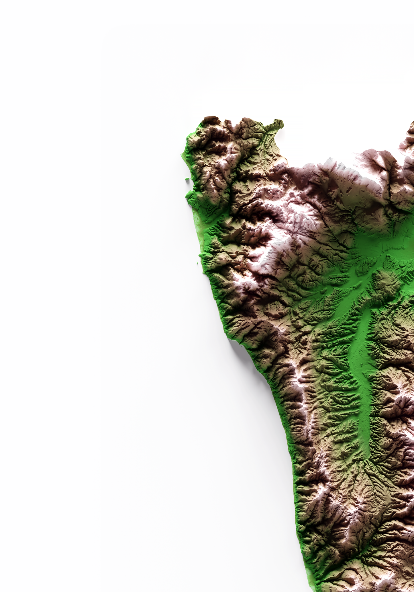 CALABRIA. Mapa de relieve clásico.