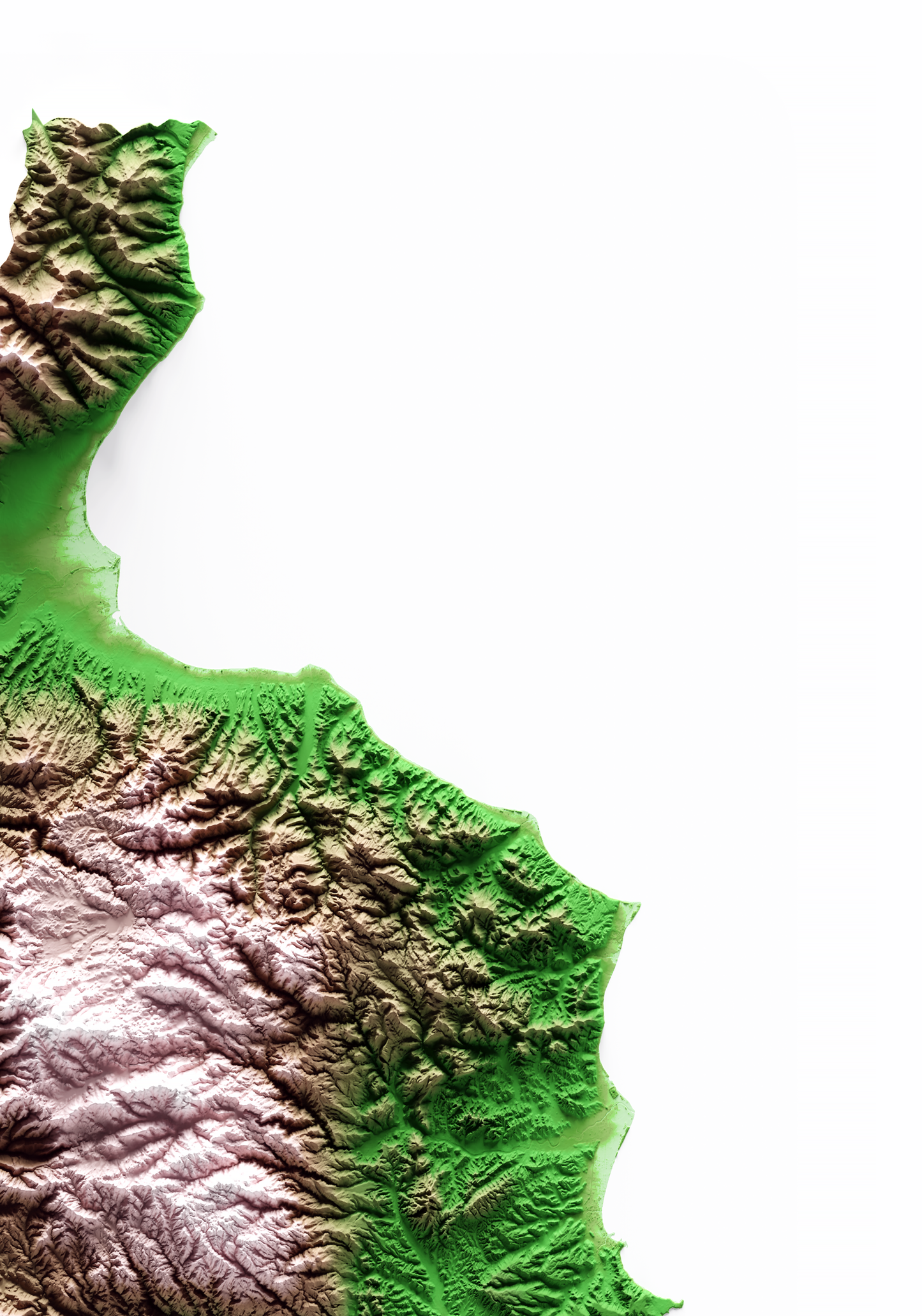 CALABRIA. Mapa de relieve clásico.